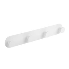 LAVEO MIRI négyes akasztó (40x256x20 mm), fehér, rögzítő csavarral és ragasztóval - ALM_614S