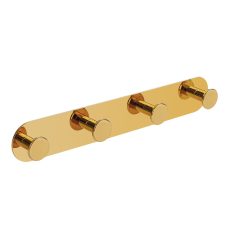 LAVEO MIRI négyes akasztó (40x256x20 mm), arany, rögzítő csavarral és ragasztóval - ALM_G14S