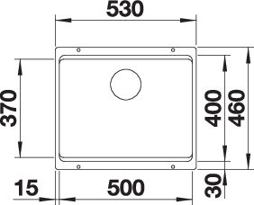 BLANCO ETAGON 500-U vulkánszürke lefolyó nélk. - Image 3