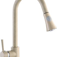 Laveo DARU Kihúzható zuhanyváltós csaptelep bézs - BLD_469D