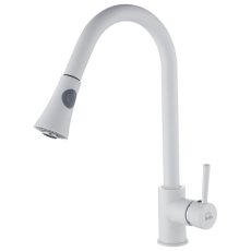 Laveo DARU Kihúzható zuhanyváltós csaptelep fehér - BLD_669D