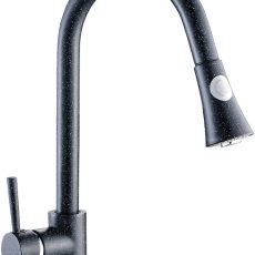 Laveo DARU Kihúzható zuhanyváltós csaptelep, szemcsés fekete - BLD_769D