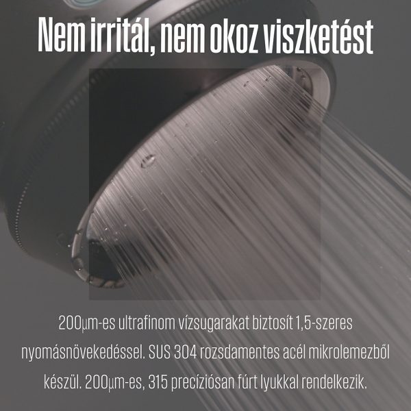POSEION BT100® Prémium koreai revitalizáló zuhanyfej vízszűrővel, mágneses-ionizáló technológiával, szürke - BT100DG - Image 6