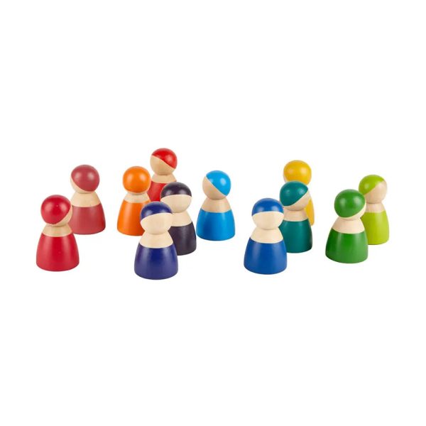 12 barát színes Montessori fafigura - Image 4