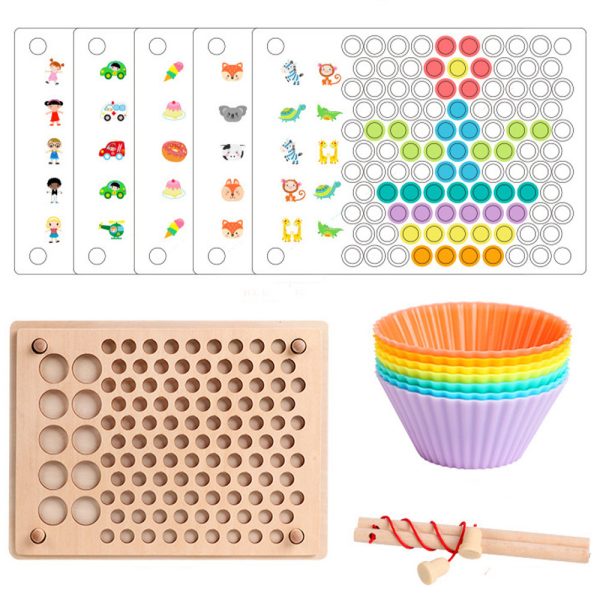 2 az 1-ben Montessori fajáték horgászás és golyós kirakó - Image 3