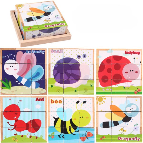 Fakocka puzzle, kirakós fajáték - Image 7
