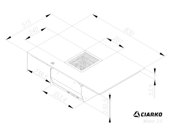 Ciarko Design Wizard 2.0 fekete főzőlapba integrált páraelszívó - Image 5
