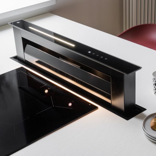 Ciarko Design Moondraft 90 cm fekete pultból kiemelkedő páraelszívó - Image 6