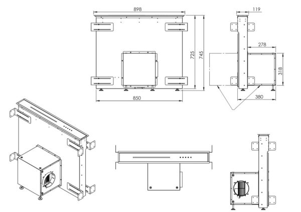 Ciarko Design Moondraft 90 cm fekete pultból kiemelkedő páraelszívó - Image 7