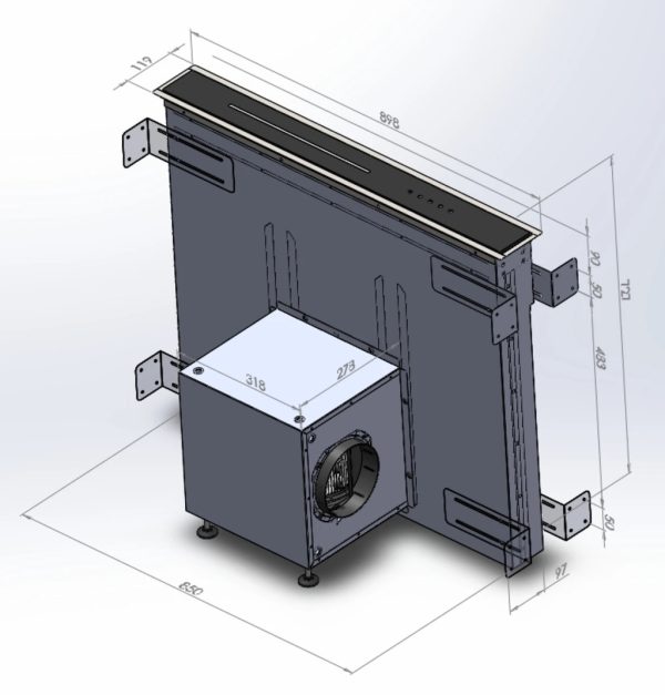 Ciarko Design Moondraft 90 cm Inox pultból kiemelkedő páraelszívó - Image 6