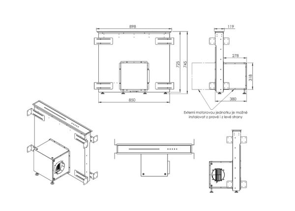 Ciarko Design Moondraft 90 cm Inox pultból kiemelkedő páraelszívó - Image 8