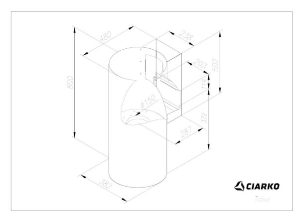 Ciarko Design Tubus fehér fali páraelszívó - Image 6