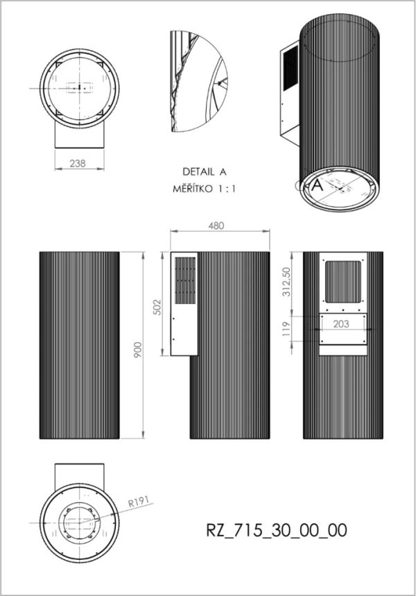 Ciarko Design Tubus oliva zöld fali páraelszívó - Image 3