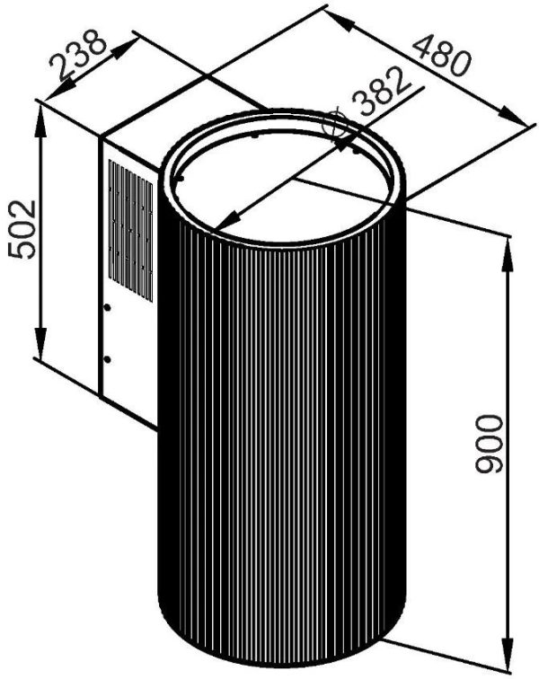 Ciarko Design Tubus oliva zöld fali páraelszívó - Image 4