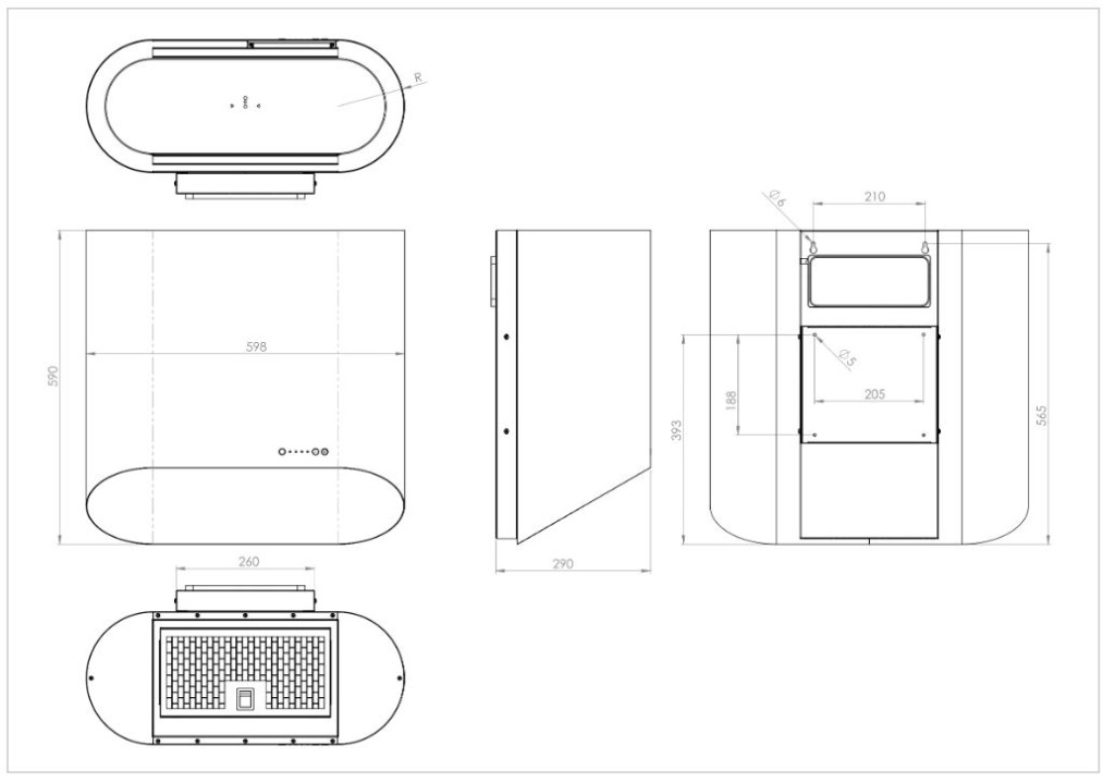 Ciarko Design SIMPLE 60 cm ezüst fali páraelszívó - Image 5