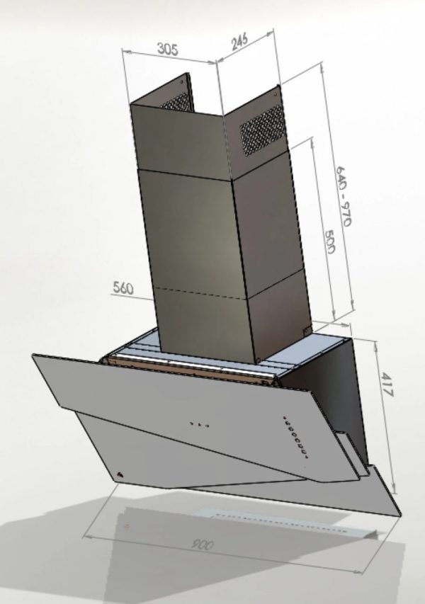 Ciarko Design TRIO fekete fali páraelszívó - Image 6