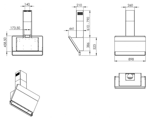 Ciarko Design ILLUMIA fehér fali páraelszívó - Image 4