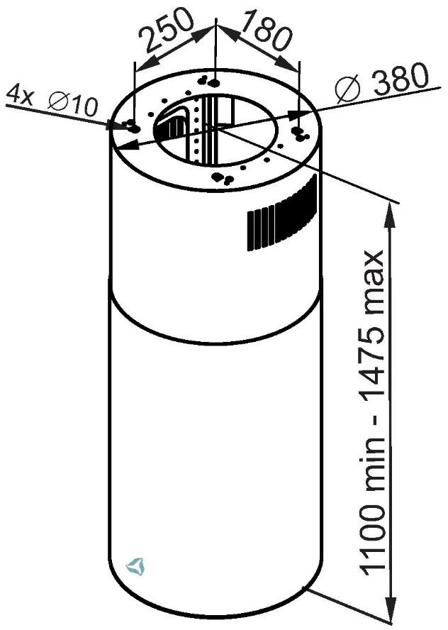 Ciarko Design Tubus W Long fekete sziget páraelszívó - Image 4