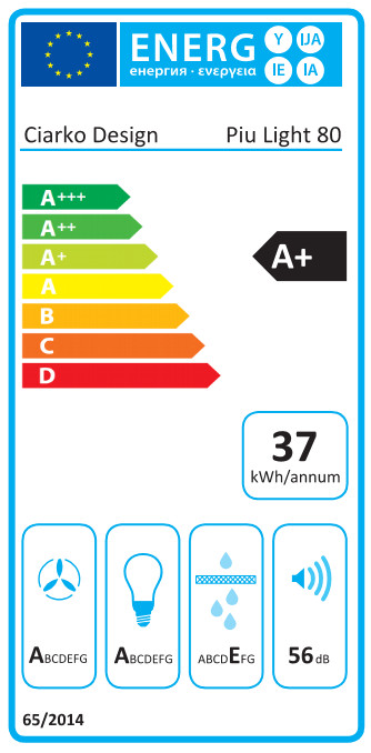Ciarko Design Piu Light 80 fekete sziget páraelszívó - Image 2
