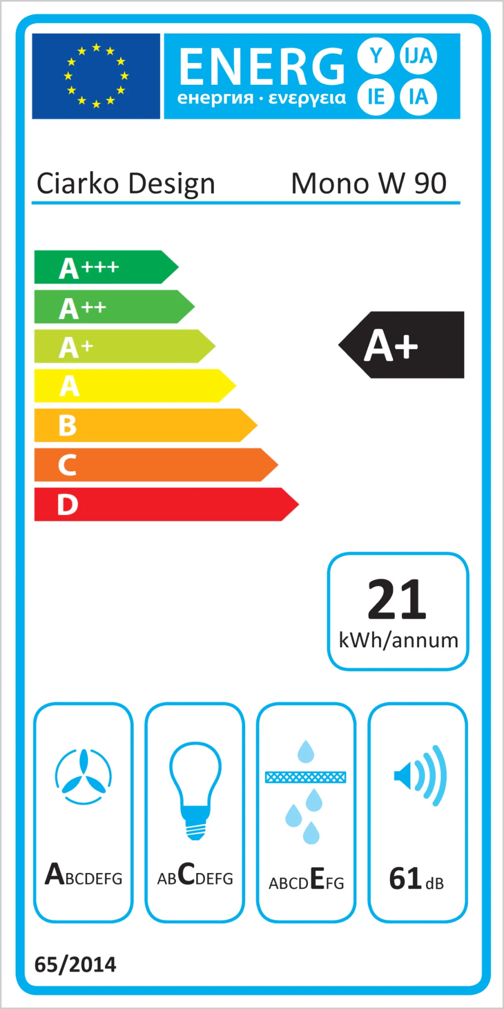 Ciarko Design MONO W 90 cm zöld sziget páraelszívó - Image 2