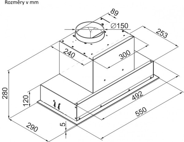 Ciarko Design AURA 55 cm fekete üveg beépíthető páraelszívó - Image 3