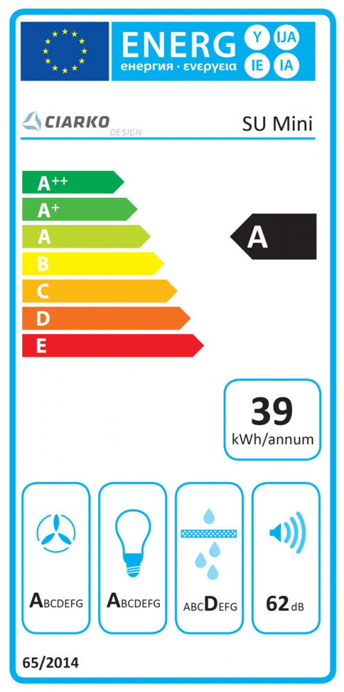 Ciarko Design Su Mini 60 cm fehér üveg beépíthető páraelszívó - Image 6