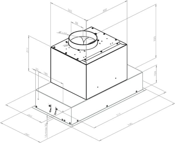 Ciarko Design Su Mini 74 cm fekete üveg beépíthető páraelszívó - Image 4