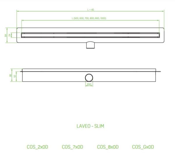 LAVEO SLIM folyóka 800 mm, inox - Image 4
