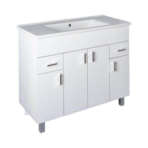 Viva STYLE Ekonomik PLUS 100 lábon álló fürdőszobabútor Sanovit Atria 9100 mosdóval - 100 x 45,5 cm - Image 2