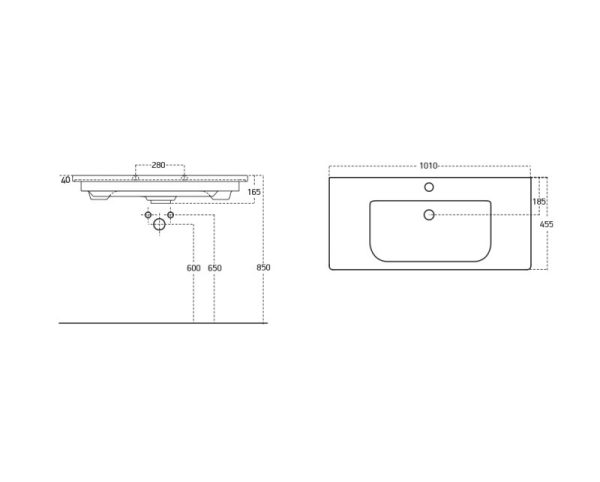 Viva STYLE Ekonomik PLUS 100 lábon álló fürdőszobabútor Sanovit Atria 9100 mosdóval - 100 x 45,5 cm - Image 6
