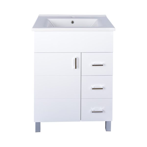 Viva STYLE Karina 85 lábon álló fürdőszobabútor 3 fiókos Sanovit ATRIA 9085 mosdóval 85 x 45,5 cm