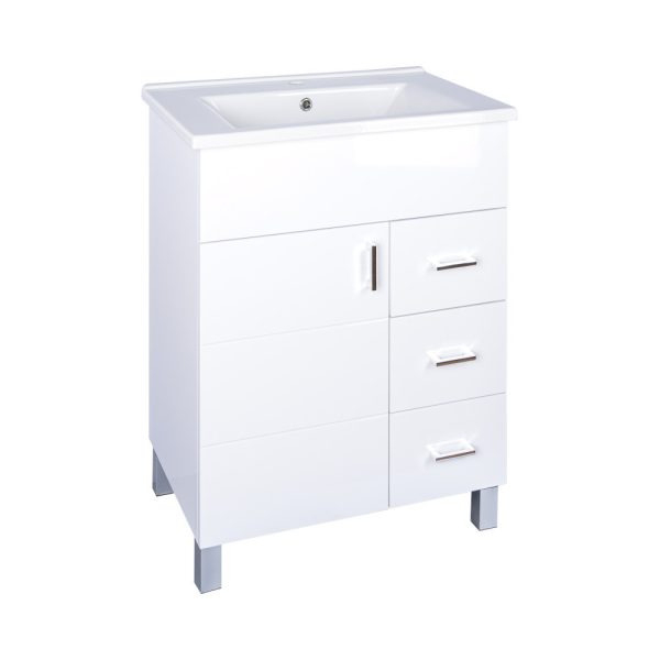 Viva STYLE Karina 85 lábon álló fürdőszobabútor 3 fiókos Sanovit ATRIA 9085 mosdóval 85 x 45,5 cm - Image 2