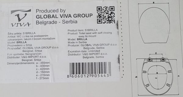 Viva BRILLA D-NORMAL WC ülőke - duroplast - lecsapódásgátlós - könnyen levehető klikk rendszer - Image 8