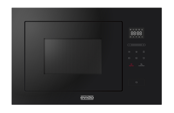 EVIDO COMFORT 45MB beépíthető mikrohullámú sütő, 25 l, érintőszenzor, fekete