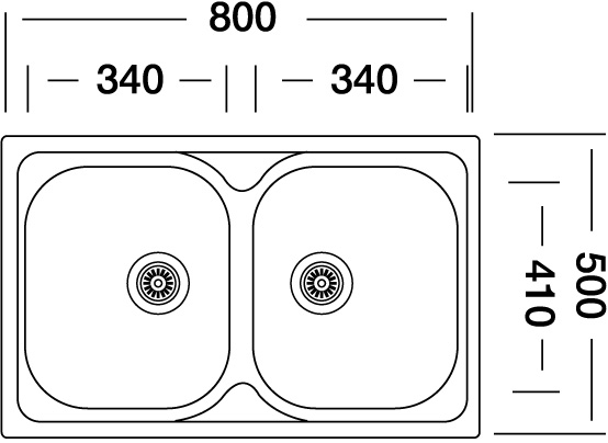 EVIDO Typon 8 Compact rozsdamentes mosogató, kétmedencés, natúr - Image 2