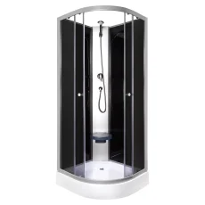 Evora Black 80 hátfalas zuhanykabin zuhanytálcával, 80x80x205 cm - EVORABL80