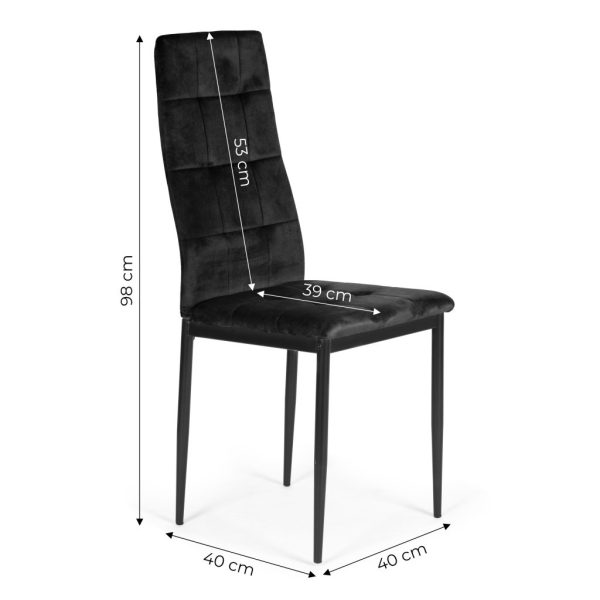 4 db-os étkezőszék velúr fekete - Image 10