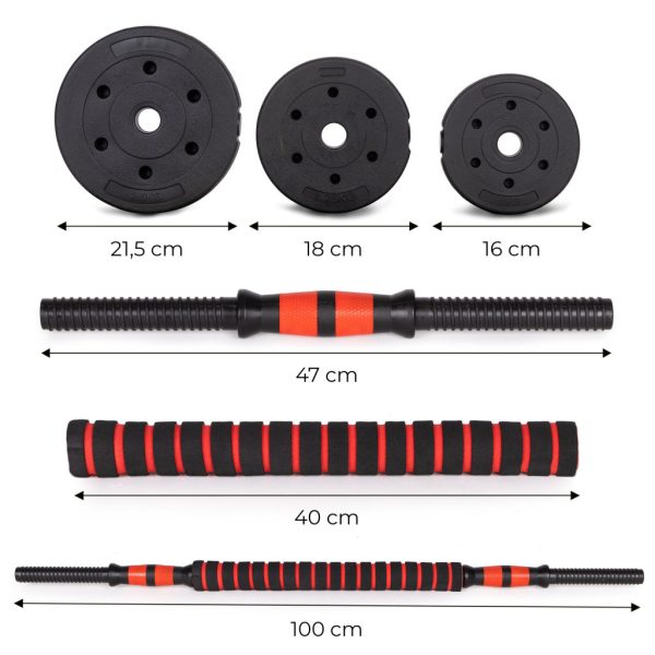 Állítható súlyzók 2x15 kg-os súlyzószett 30 kg-os rúd - Image 10