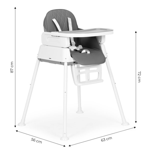 Összecsukható gyerek etetőszék 3 in 1 szürke - Image 10