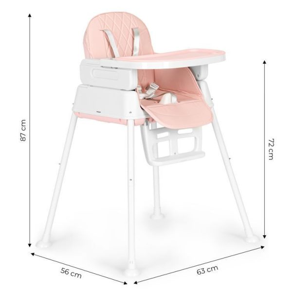 Összecsukható gyerek etetőszék 3 in 1 rózsaszín - Image 7