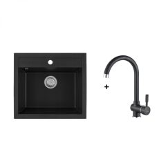 Hana szett álló csappal matt fekete