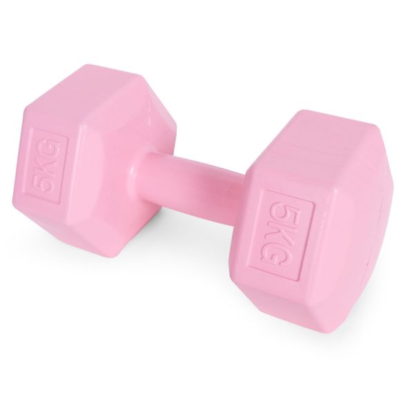 Hex súlyzó szett 2x5 kg rózsaszín - Image 2