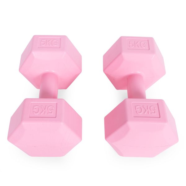 Hex súlyzó szett 2x5 kg rózsaszín - Image 3