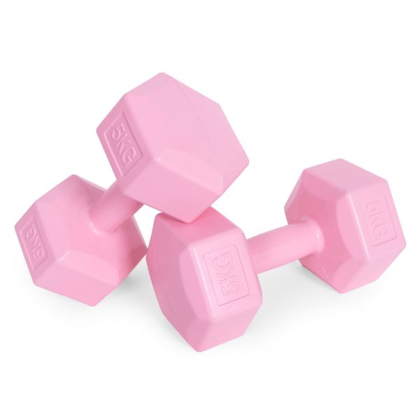 Hex súlyzó szett 2x5 kg rózsaszín - Image 4