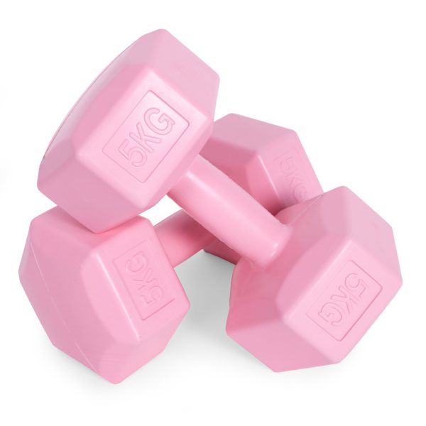 Hex súlyzó szett 2x5 kg rózsaszín - Image 5