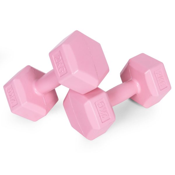 Hex súlyzó szett 2x2 kg rózsaszín - Image 4