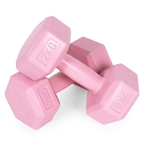Hex súlyzó szett 2x2 kg rózsaszín - Image 5