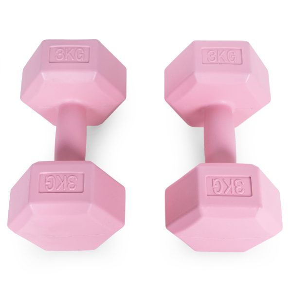Hex súlyzó szett 2x3 kg rózsaszín - Image 3