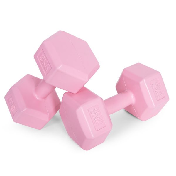 Hex súlyzó szett 2x3 kg rózsaszín - Image 4
