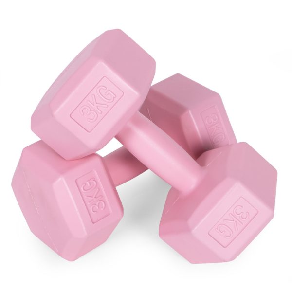 Hex súlyzó szett 2x3 kg rózsaszín - Image 5